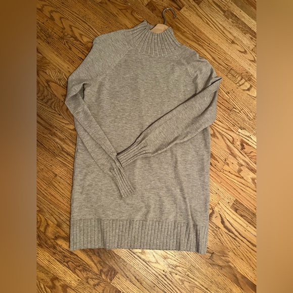 Melanie Lyne Mock Neck Rib Knit Sweater in colour Dark Oatmeal- XS - Picture 12 of 13